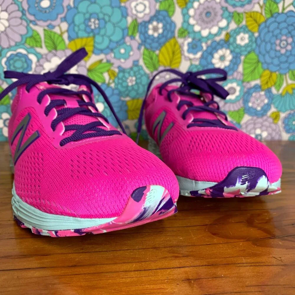 New Balance Kids Hot Pink and Purple Sneakers